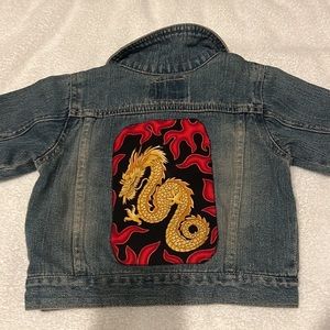 Baby Levi jacket NWT 12 months with with dragon snake patch design on back